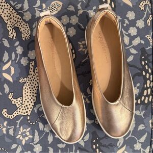 Naked Feet Regime Leather Platform Slip on Sneaker in Metallic Copper
